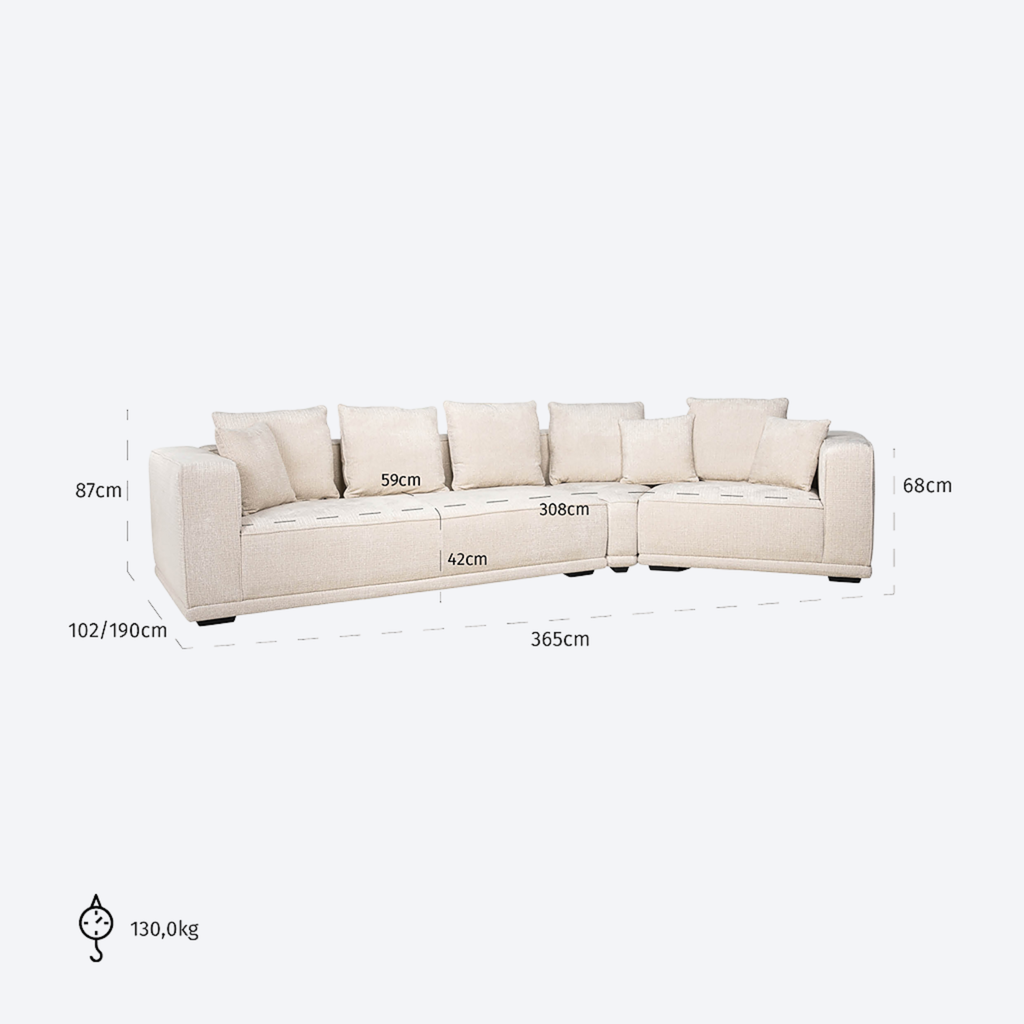 Sofa Lusso niagara beige 4-seater