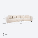 Sofa Lusso niagara beige 4-seater