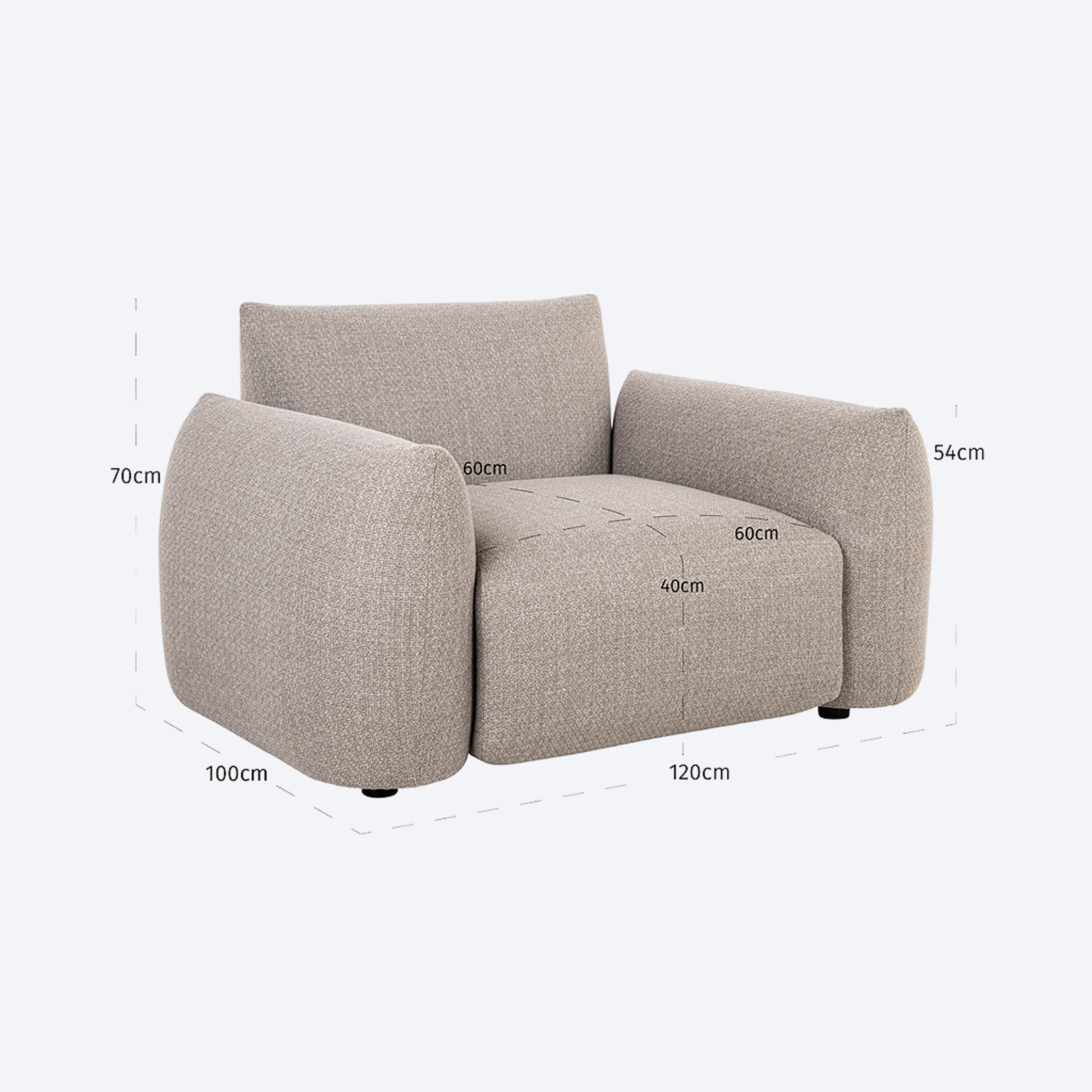 Outdoor lounge chair Dawson greige alpine