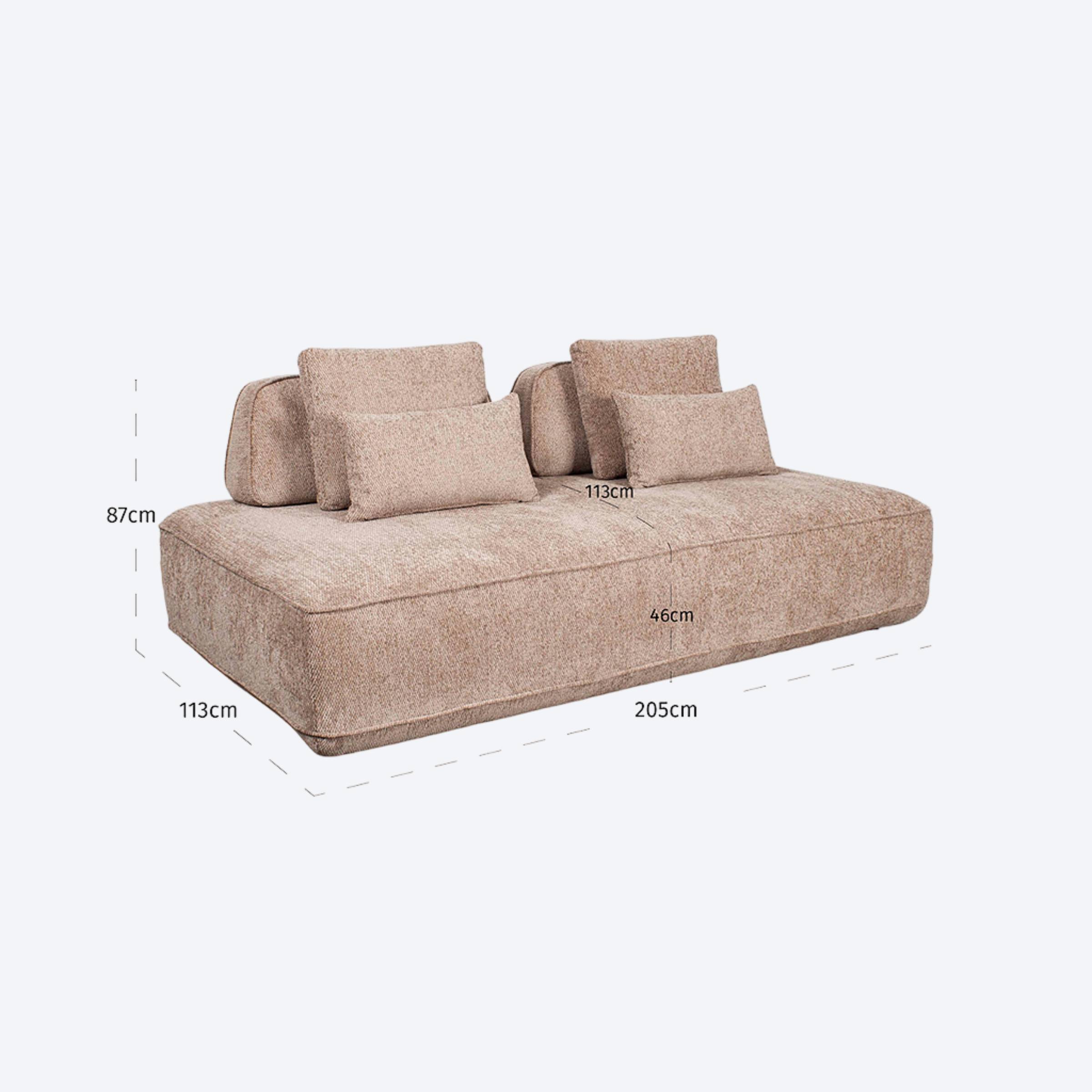Sofa Tudor mocca boldweave 2,5-seater movable backrest