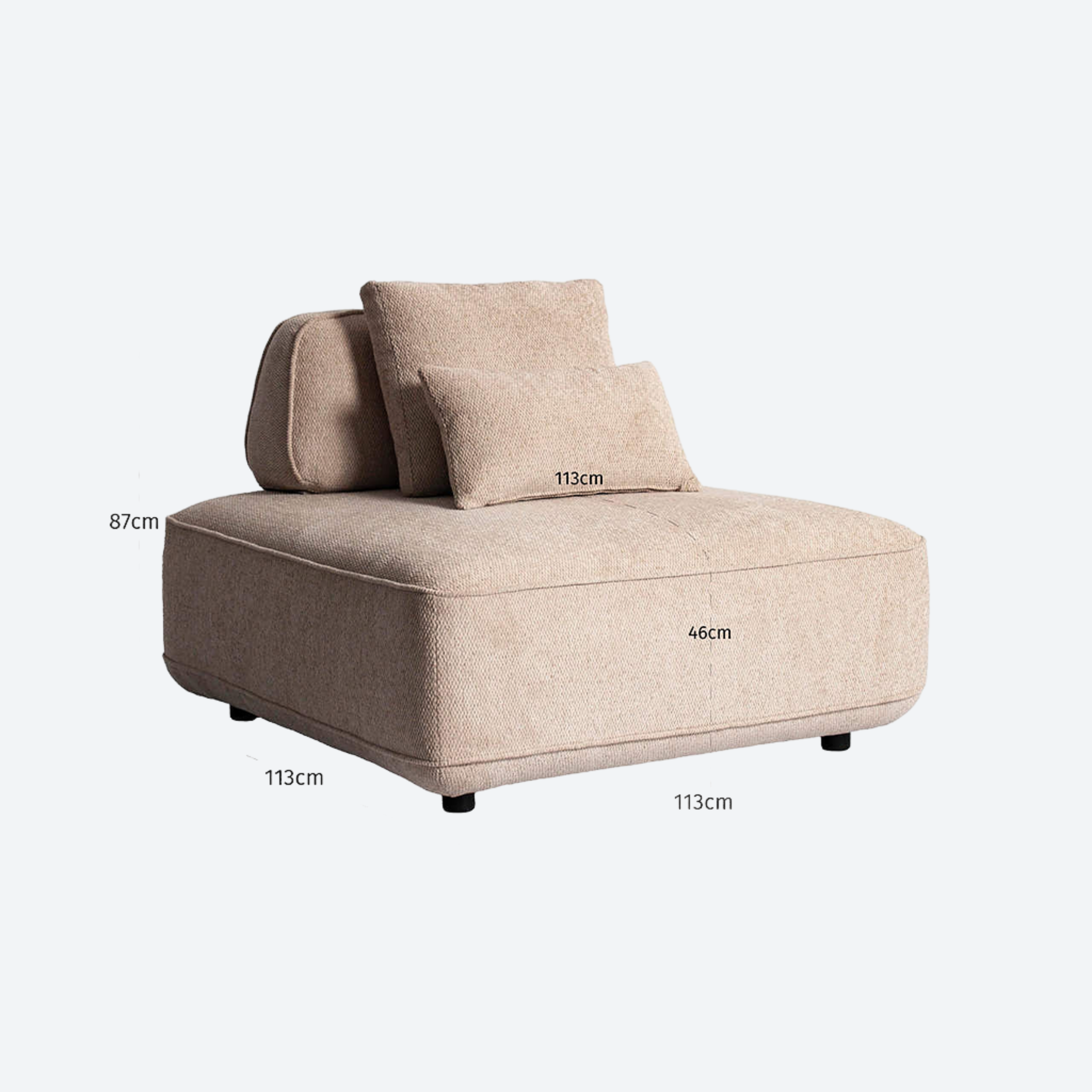 Sofa Tudor natural boldweave 1-seater movable backrest