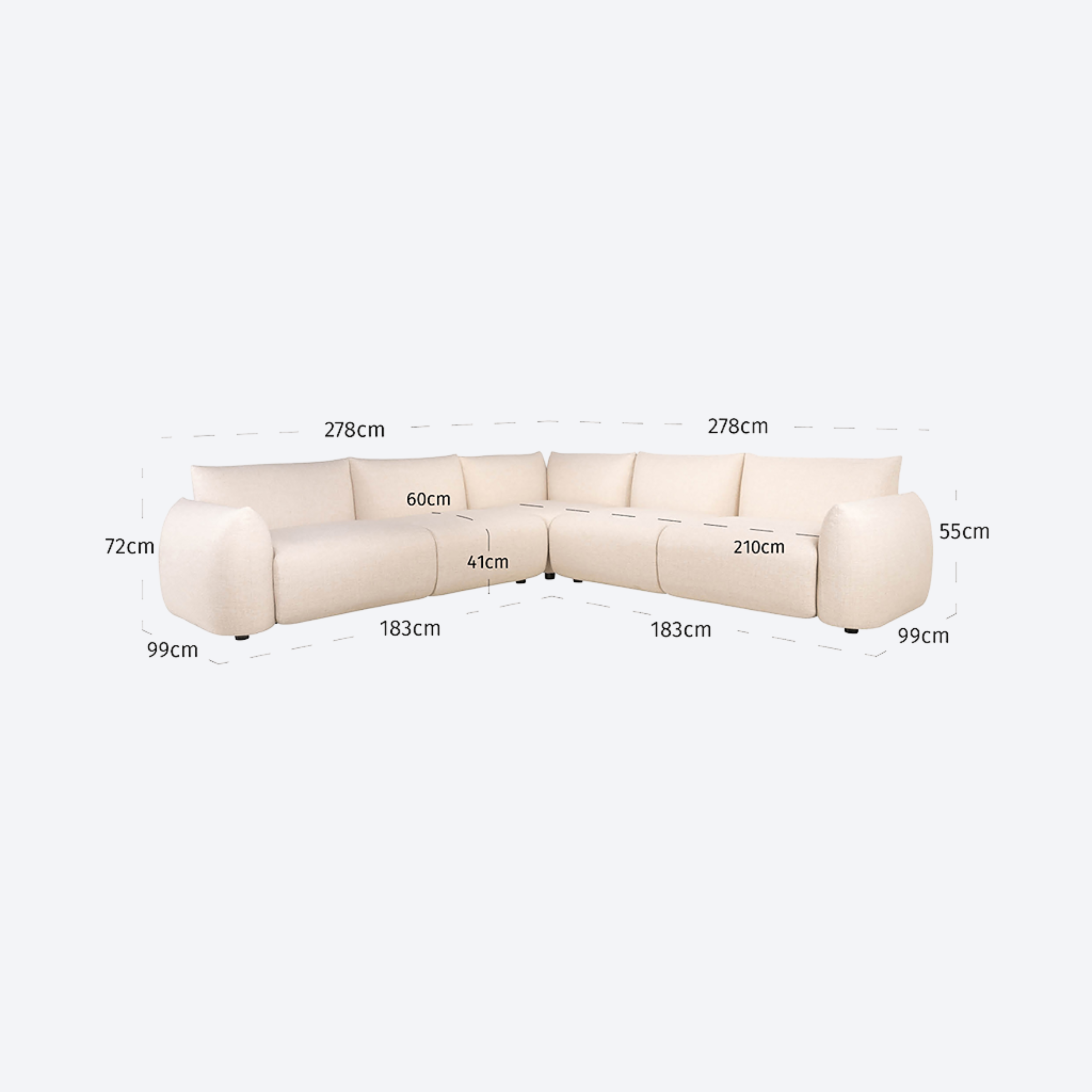 Outdoor sofa Dawson beige alpine cornersofa