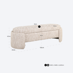 Bench Cupid beige angora with storage