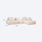 Sofa Tudor natural boldweave 2,5-seater movable backrest