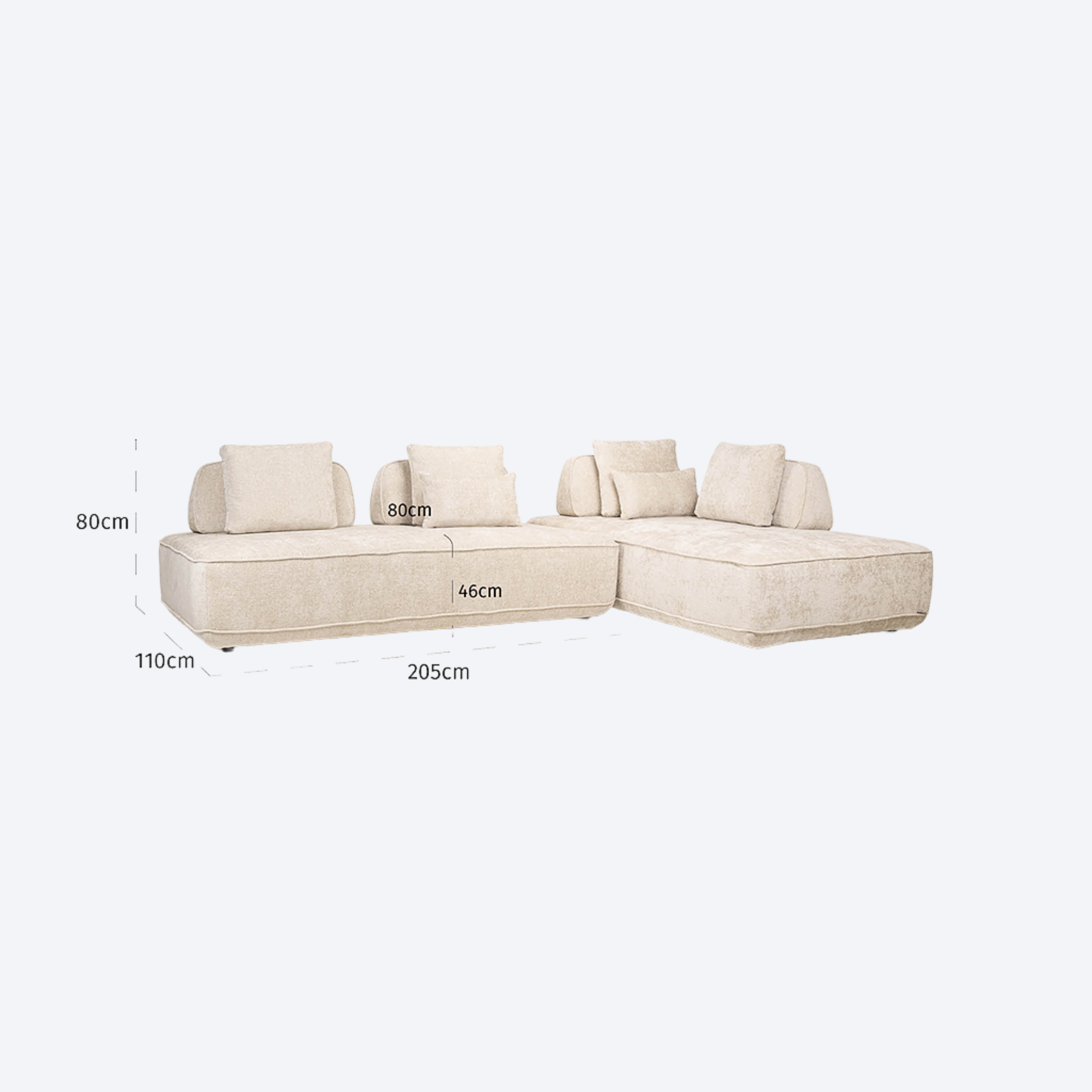 Sofa Tudor natural boldweave 2,5-seater movable backrest