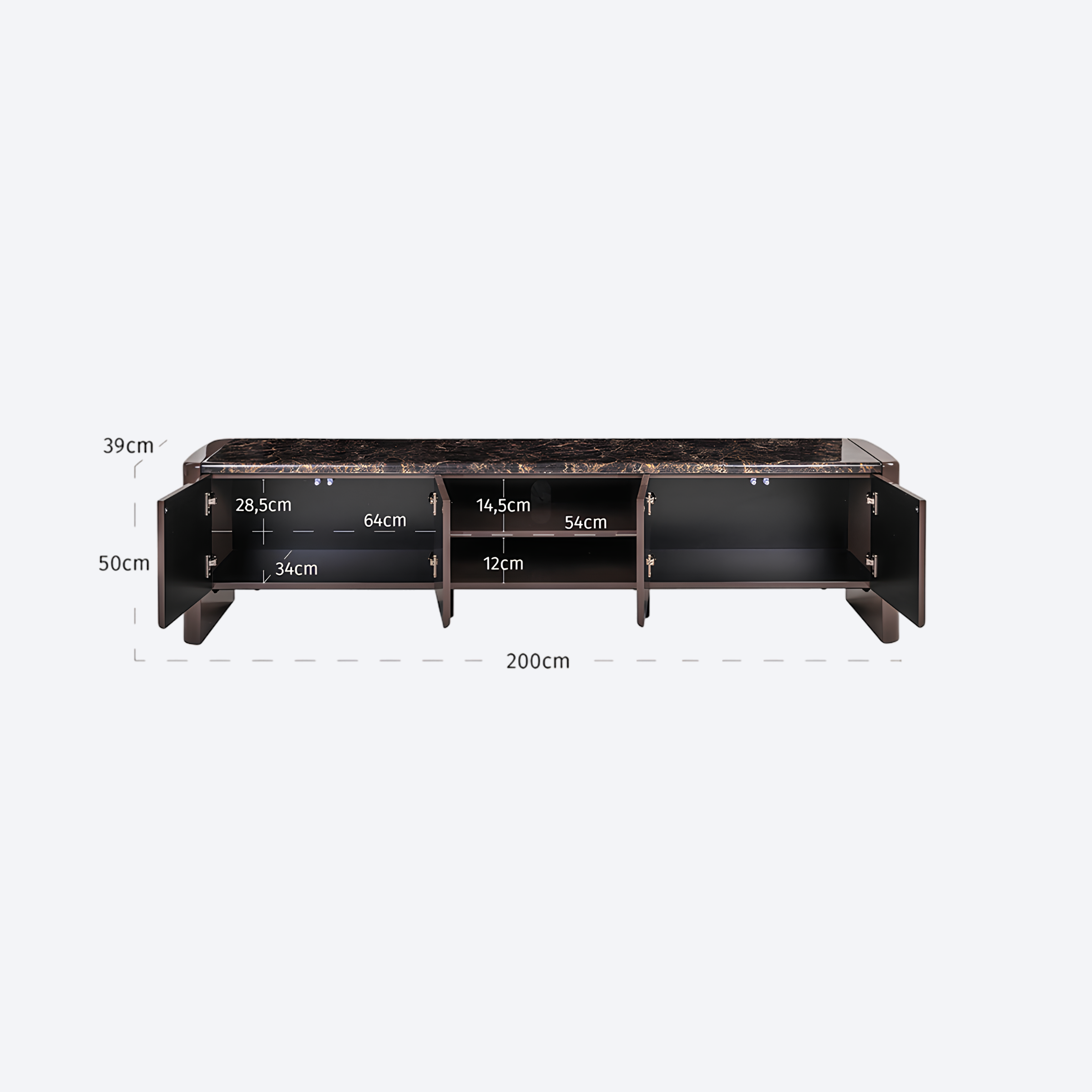 TV cabinet Almundi chocolat brown