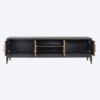 TV cabinet Bloomville brass shagreen