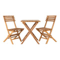 Cuenca Café-Set - Café-Set, 2 Stühle und 1 Tisch, Teak, natur