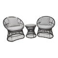 Natal Loungeset - Loungeset, Rattan, grau, inkl. Kissen