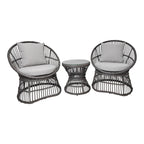Natal Loungeset - Loungeset, Rattan, grau, inkl. Kissen