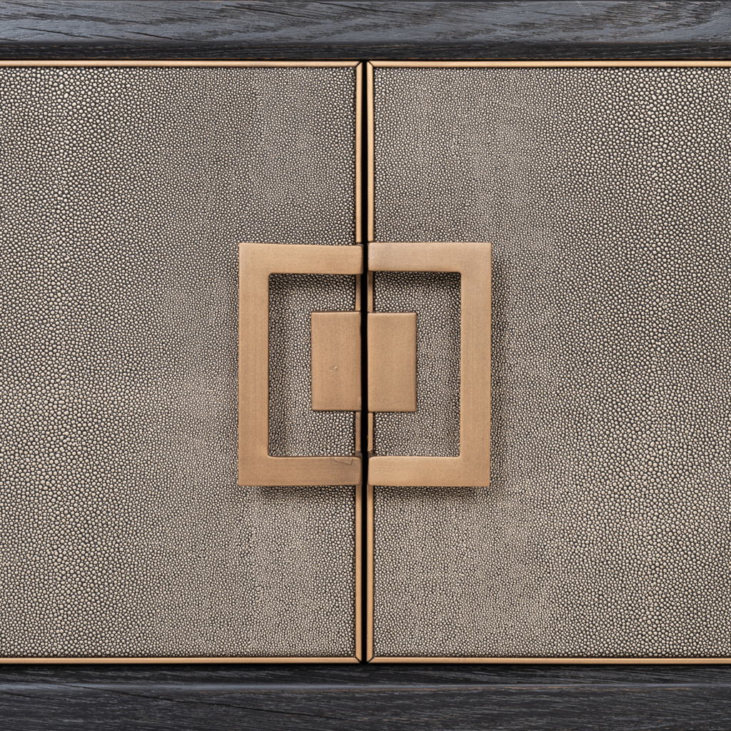 TV cabinet Bloomville brass shagreen