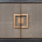 TV cabinet Bloomville brass shagreen