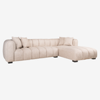 Sofa Novaro cream tweed – rechte Lounge, feuerhemmend