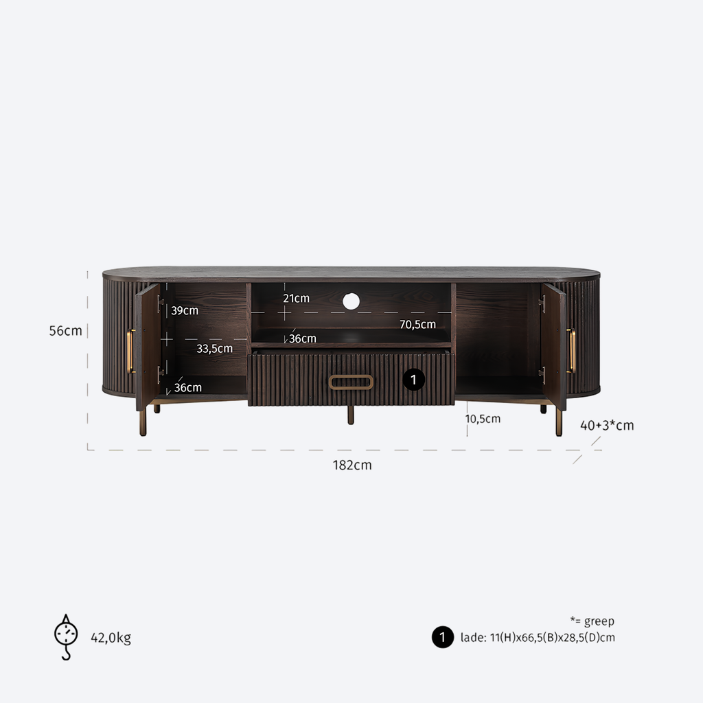 TV cabinet Luxor brown