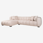 Sofa Novaro cream tweed – linke Lounge, feuerhemmend