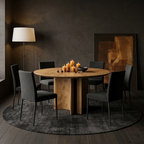 EGIO Runder Chop Tisch aus massiver Eiche
