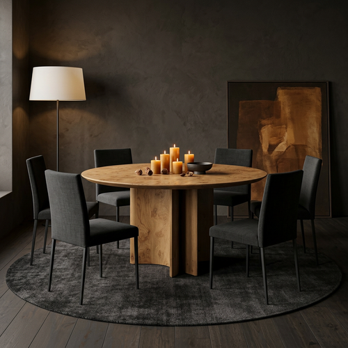 EGIO Runder Chop Tisch aus massiver Eiche