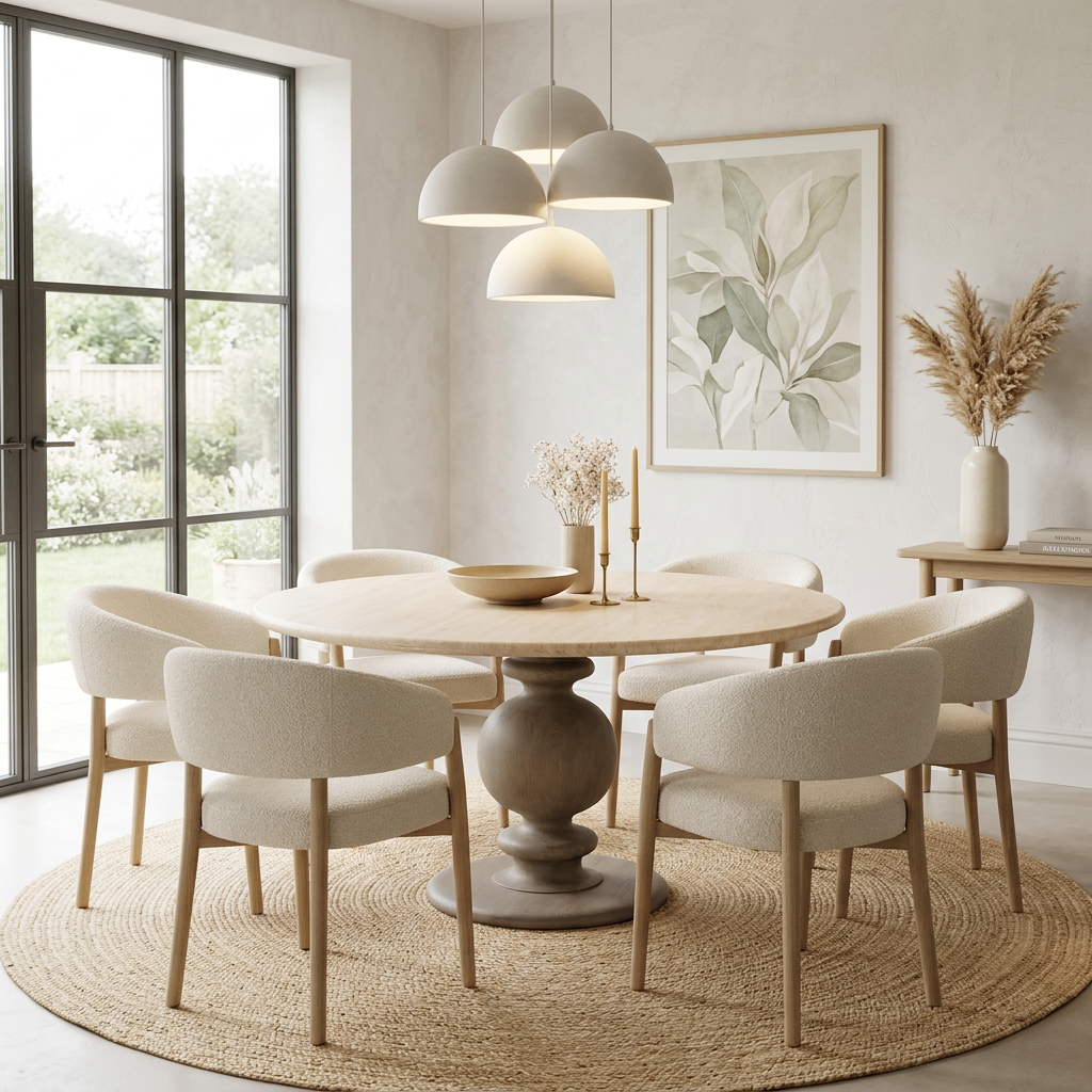 RORAIMA Travertin & Grey Oak Esstisch